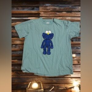KAWS Teal and Navy Graphic Tee